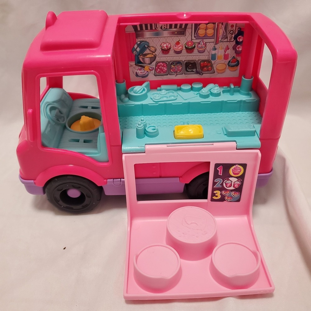 Fisher-Price Little People Barbie Toy Cupcake Truck Musical Pink Vehicle HJN55